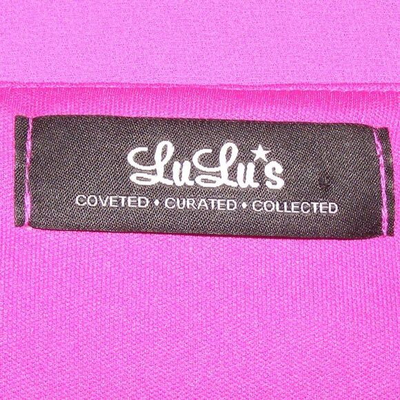 LULU'S Dress, M, Berry/Fuschia, Cold Shoulder, 3/4 sleeves, Mini/Short, V-neck - Picture 12 of 13